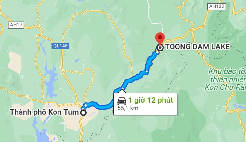 Địa chỉ và cách di chuyển đến hồ Toong Đam Địa chỉ và cách di chuyển đến hồ Toong Đam