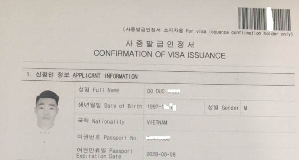 Giấy tờ để xin visa kết hôn Hàn Quốc