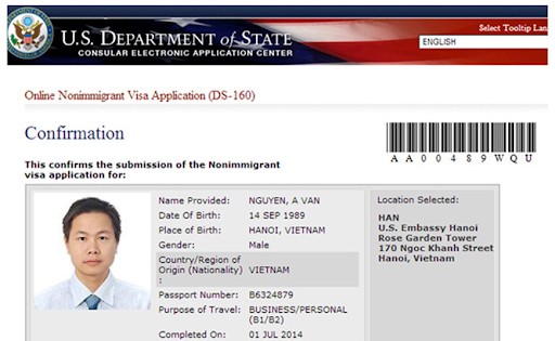 thông tin cần biết để xin Visa Mỹ