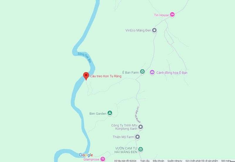 Vị trí địa lý của cầu treo Kon Tu Rằng Vị trí địa lý của cầu treo Kon Tu Rằng
