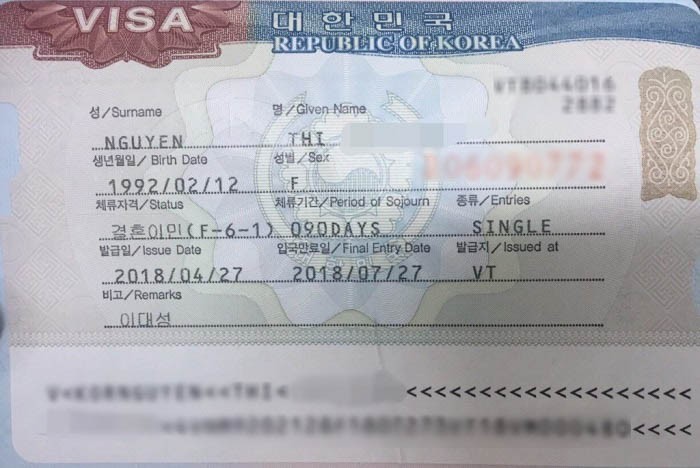 Visa kết hôn Hàn Quốc